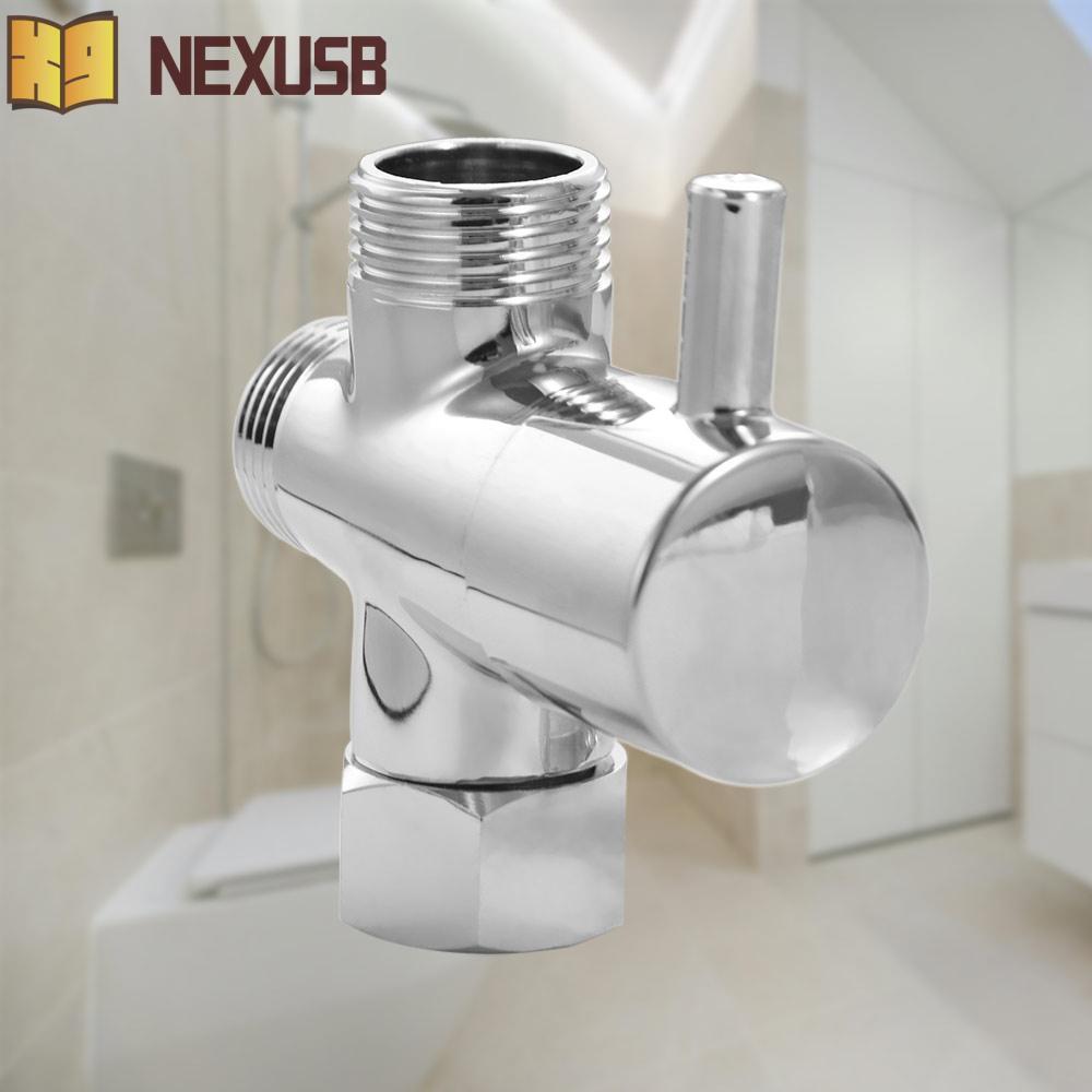 NEXUSBEAM 3 Way Switch Faucet Valve, Three Function T-adapter 3 Way Shower Head Diverter Valve, อุปก