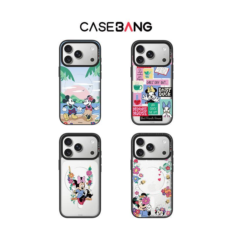 【เคสแม่เหล็ก+แผ่นหลัง】For iPhone 13–17, CASEBANG Minnies Flower Diary Series, ImagiSnap Case, เปลี่ยนฝาหลังได้, ป้องกันการตกกระแทกเกรดทหาร