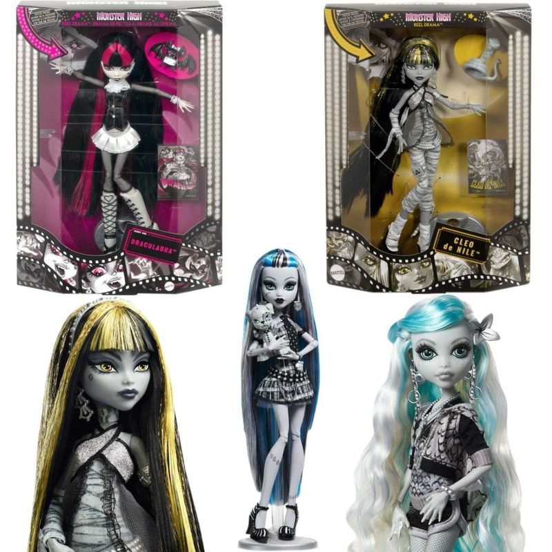 Monster High Monster High School Scroll Drama Movie Black White Reel Drama Scream หลังของขวัญ