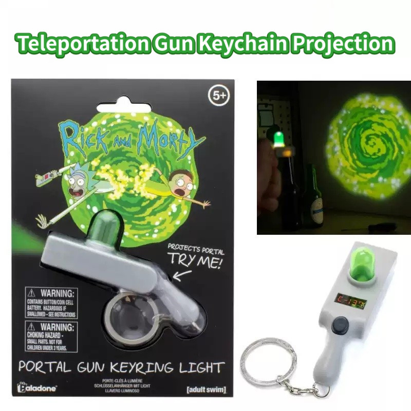 【พร้อมส่ง】rick and morty สินค้าอนิเมะ พวงกุญแจปืนพอร์ทัลของริคและมอร์ดี