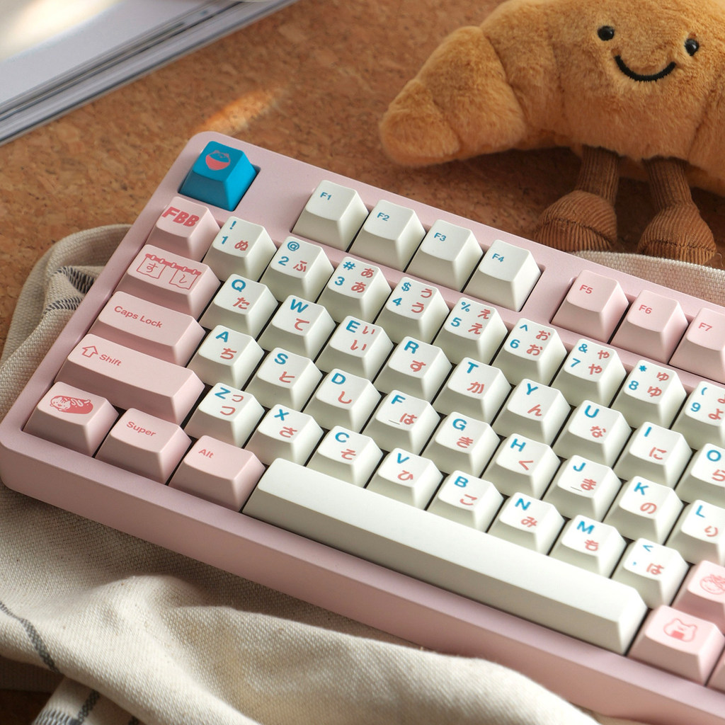 [ผลิตภัณฑ์ใหม่] FBB Original Keycap Cat Sushi PBT Enrong 1.7 มม.ระเหิดที่กําหนดเองน่ารักสีชมพู