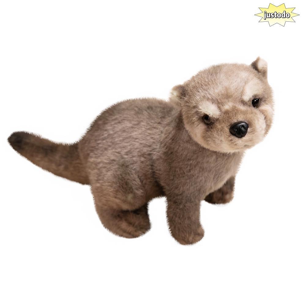 JUSTO Otter Plush Doll, Plush Lying Posture Otter Doll, ประณีต 38 ซม.จําลอง Otter ตุ๊กตาของเล่นตุ๊กต