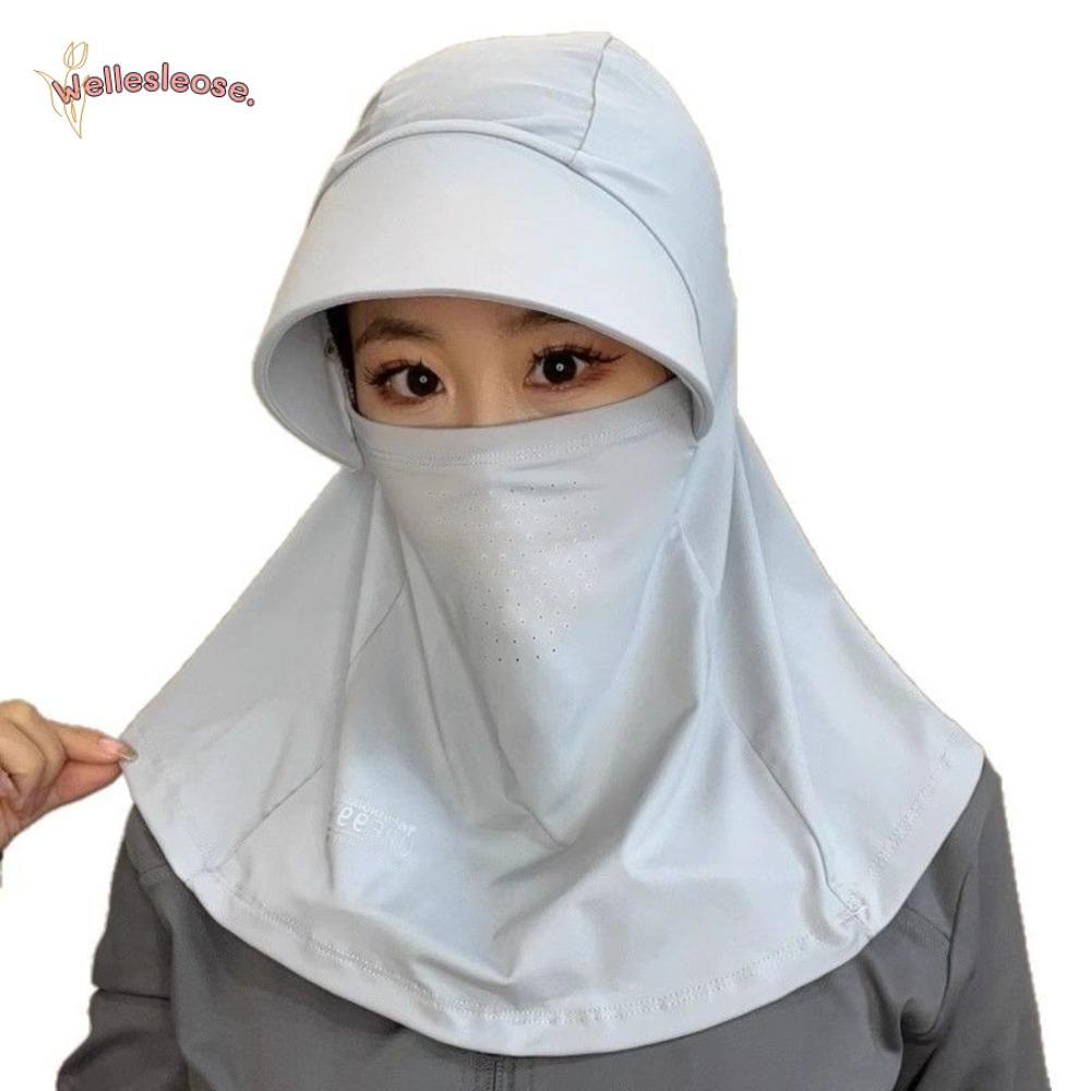 WELLE Visor Cap, Ice Silk Breathable Cap, with Shawl Pullover Cap