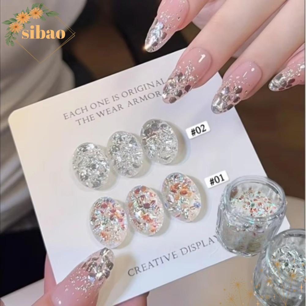 SIBAO Flash Nail Art, Nail Art DIY Blinking Nail Art Sequins, Sequins Glitter Nail Art Charms