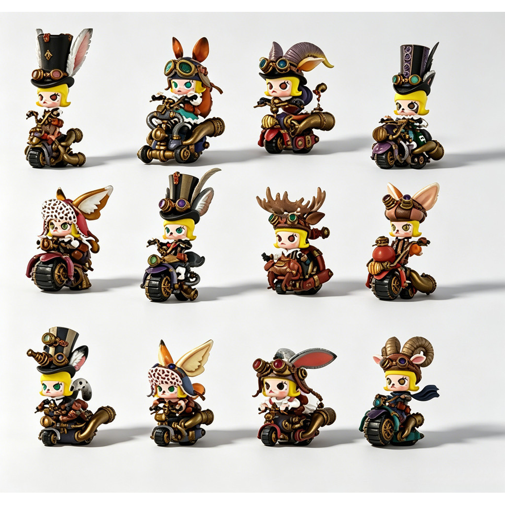 POPMART MOLLY Steampunk Animal Motorcycle Series Jewelry อินเทรนด์ Play Figure Mystery Boxed Jewelry