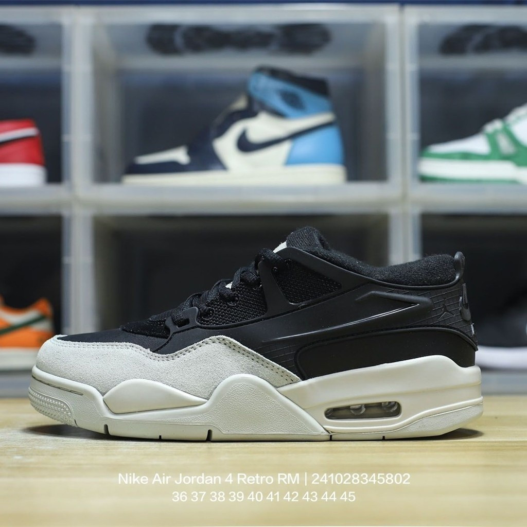Air Jordan 4 retro RM aj4 รุ่นรีเซ็ตซีรีส์รองเท้าบาสเก็ตบอลกีฬาลําลองย้อนยุคระดับกลางวัฒนธรรม