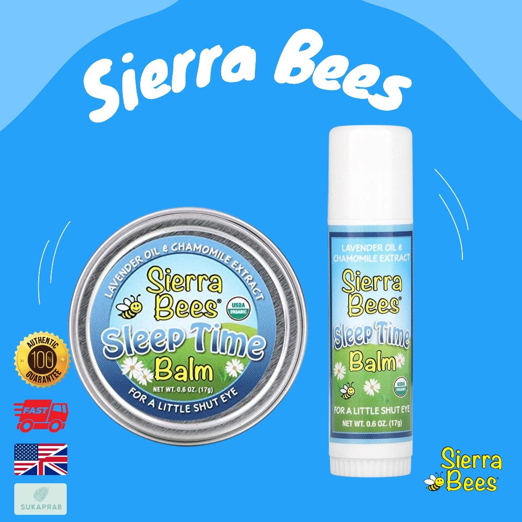 พร้อมส่ง Sierra Bees Sleep Time Balm Lavender & Chamomile บาล์มที่ช่วยผ่อนคลายและนอนหลับสบาย 17 กรัม