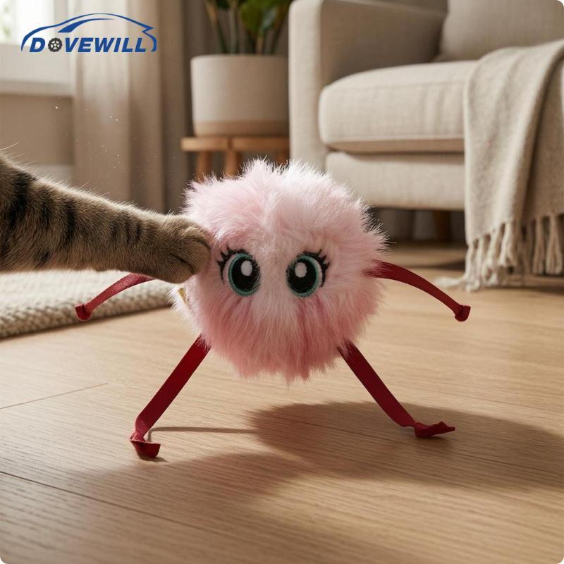 [Dovewill] อัตโนมัติ Feline Sphere Touch-Responsive-Activated Animal Plaything การ์ตูนตา