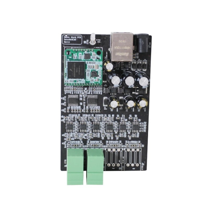 MZ8U ควบคุมผ่าน Audinate! Dante 2 in 2 Out บอร์ด PCB พร้อมขั้วต่อ CAT5/6 ไปยังลิงค์พร้อมเครือข่าย Da