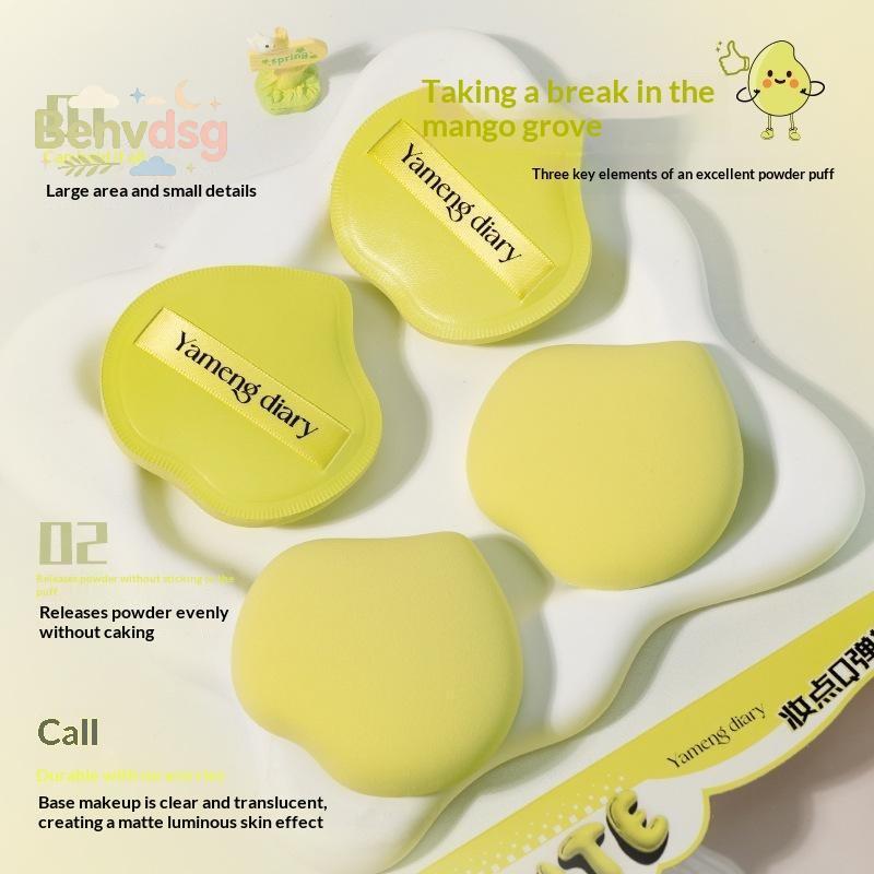 [Benvdsg-t] Soft Mango Marshmallow Powder Puff 2 ชิ้นเปียกแห้งใช้คู่นํากลับมาใช้ใหม่ไม่มี Caking สํา