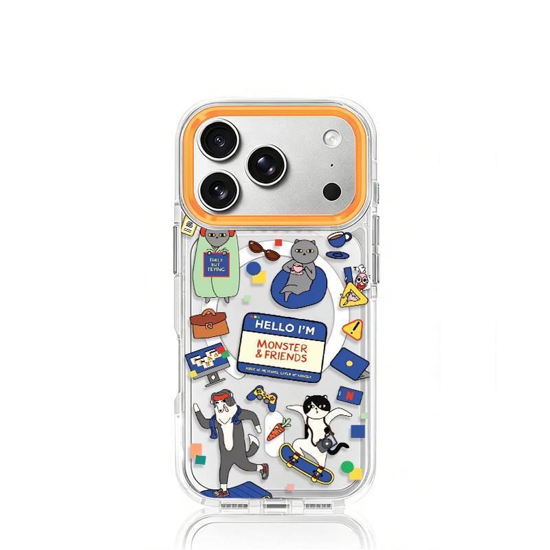 GOODเคสโทรศัพท์ ประเทศไทย โปร่งใสกันกระแทกปิดด้วยแม่เหล็ก ใช้ได้กับ เคสโทรศัพท iPhone15/12/11ProMax13/15/7 Plus/14/16ตลก