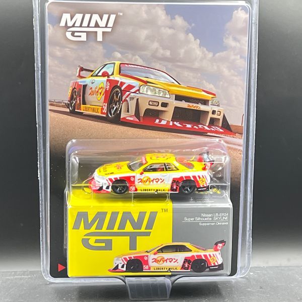 MINIGT Nissan LB-ER34 Super Silhouette SKYLINE Suppaiman Okinawa MGT01204-BL