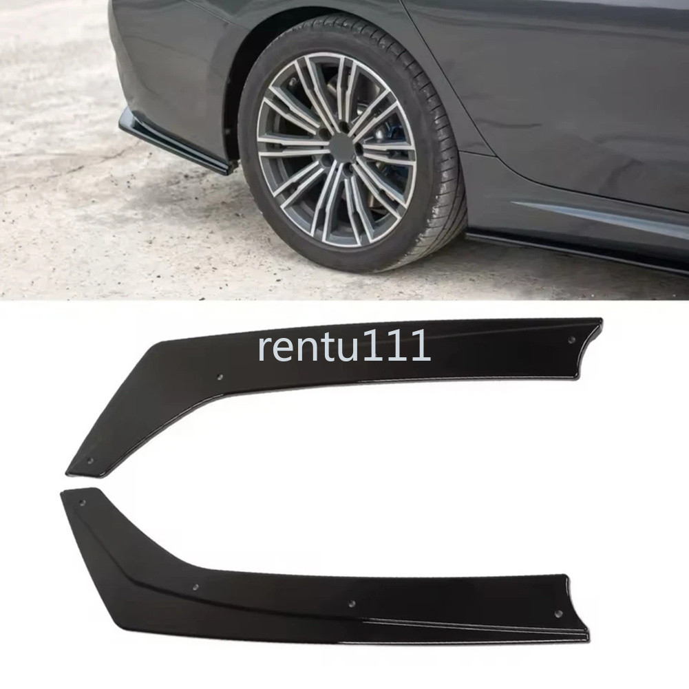1 คู่ด้านหลังกันชน Splitters Flaps สําหรับ BMW 3 Series สําหรับ G20 G21 M Sport 2019-2022 สีดํา ABS 