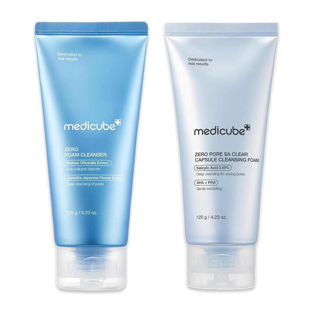 Me medicube Zero Pore Cleaner ผสมผสาน: Zero Pore Cleaner และ Zero Pore Clear Blue Capsule Facial Dee