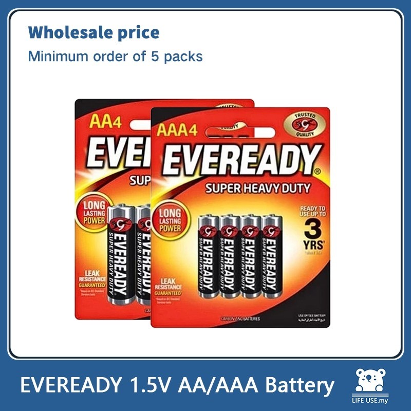 4 ชิ้น/แพ็ค EVEREADY 1.5V Heavy Duty Long Lasting AA/AAA Battery