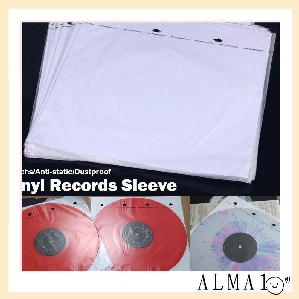 ALMA Vinyl Records Sleeve, White 12 นิ้ว LP Vinyl Record Cover, Resealable Record Storage Bags