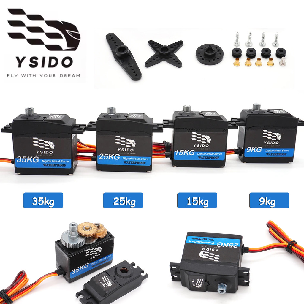 ย​SIDO 35KG 25KG 15KG 9KG Waterpoof Servo เกียร์โลหะ Digital Servo สําหรับ 1/10 1/8 Traxxas TRX4 Axi