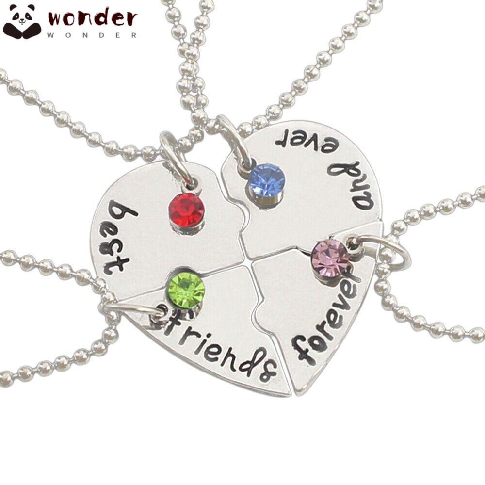 WONDER 4 Bff Creative Love Necklace Best Friend Froever Womens Necklace