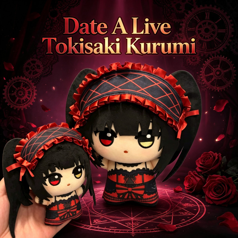 20 ซม.วันที่ A Live Tokisaki Kurumi ตุ๊กตาผ้าฝ้ายอะนิเมะ Plushie กระเป๋า Charm ตุ๊กตาของเล่นของขวัญ