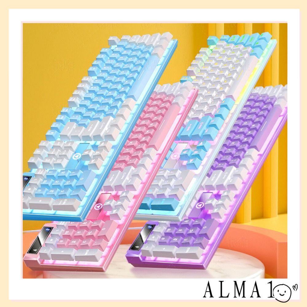คีย์บอร์ดเกมมิ่ง ALMA, คีย์บอร์ดแบบมีสาย K500 104 คีย์, อินเทอร์เฟซ USB แฟชั่น Mechanical Sensation 