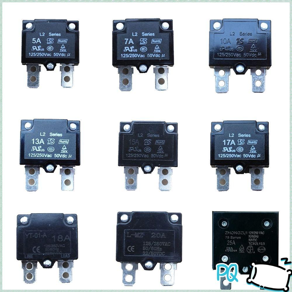 PQ 2pcs Current Overload Protector DIY รีเซ็ตอัตโนมัติเด็ก RC ของเล่น 7A 10A 15A Therma สวิทช์