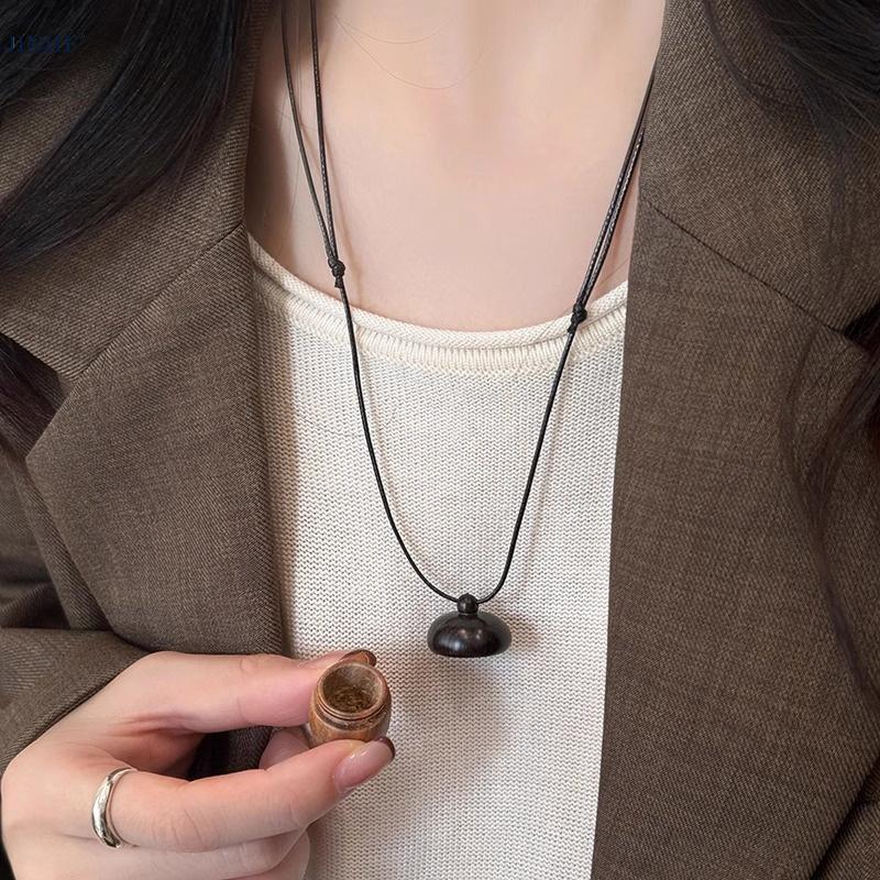 JINHF Creative Openable Acorn จี้ยาวสร้อยคอ Choker สําหรับผู้หญิงผู้ชาย Niche เสื้อกันหนาวเครื่องประ