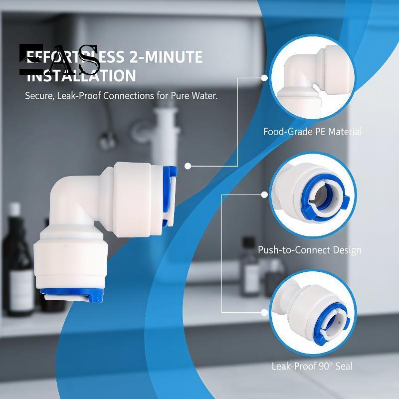 [EA] เครื่องกรองน้ํา RO Qui Connect Elbow 10 ชิ้น 1/4 นิ้วถึง 1/4 นิ้ว Push Fit Fit Fit Fit Fit Fit 
