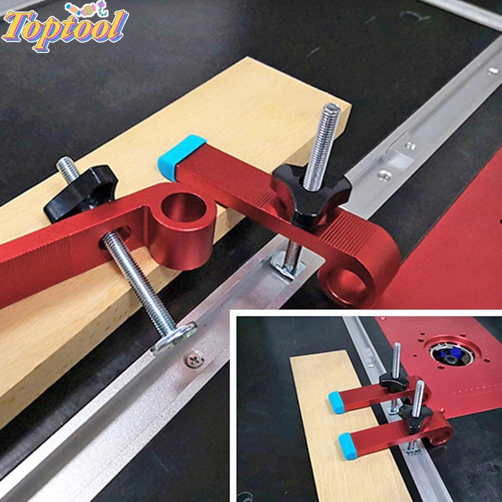 TOPTOOL T Track Clamps Kit,อลูมิเนียมปรับT Track Clamp,อุปกรณ์เสริมสีแดงTสล็อตT Track Hold Down Clam