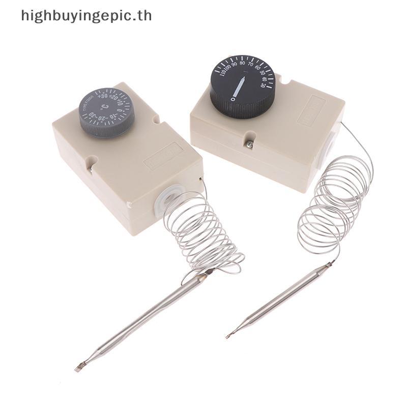 HETH สําหรับอุปกรณ์ไฟฟ้าลูกบิดอุณหภูมิสวิทช์ Capillary Thermostat 50-300C 0-60C 0-50C 0-40C 30-110C 