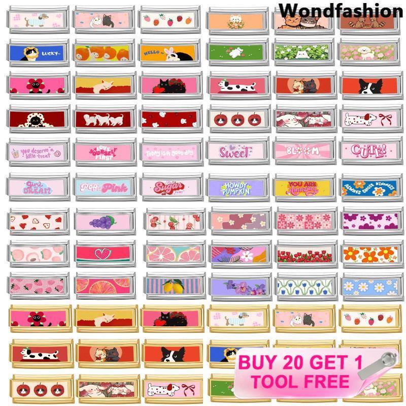 สร้อยข้อมือสไตล์อิตาเลียนยาว ขนาด 9 มม. สแตนเลส DIY เสริมบุคลิกภาพแบบเรโทร