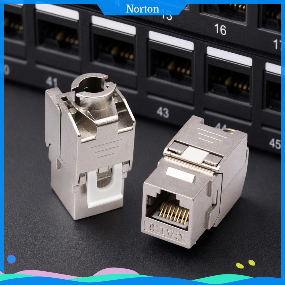 ❦HW RJ45 หญิงเชื่อมต่อโมดูลเครือข่ายฝังตัวโลหะผสมสังกะสี 10Gbps IDC CAT6A 568A/568B