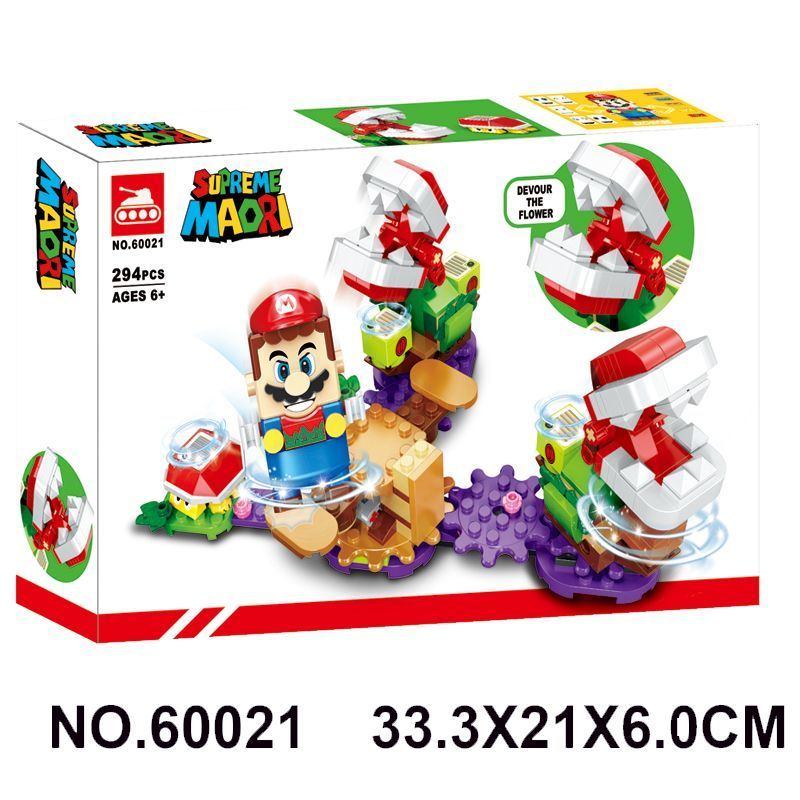ใช้งานร่วมกับ Super Mario Swallowing ดอกไม้ขยาย Challenge Extension ระดับ 71382 Building Blocks 6002