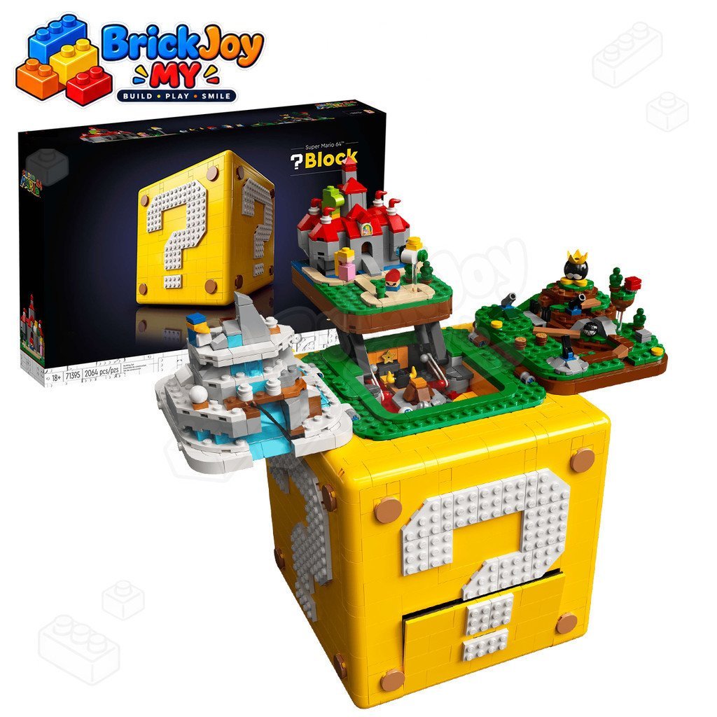 สินค้าพร้อมส่ง 71395 สุด ๆ มาริโอ 64 คําถามป้ายอาคารบล็อกประกอบโมเดลเครื่องประดับของเล่นก่อสร้างสําห