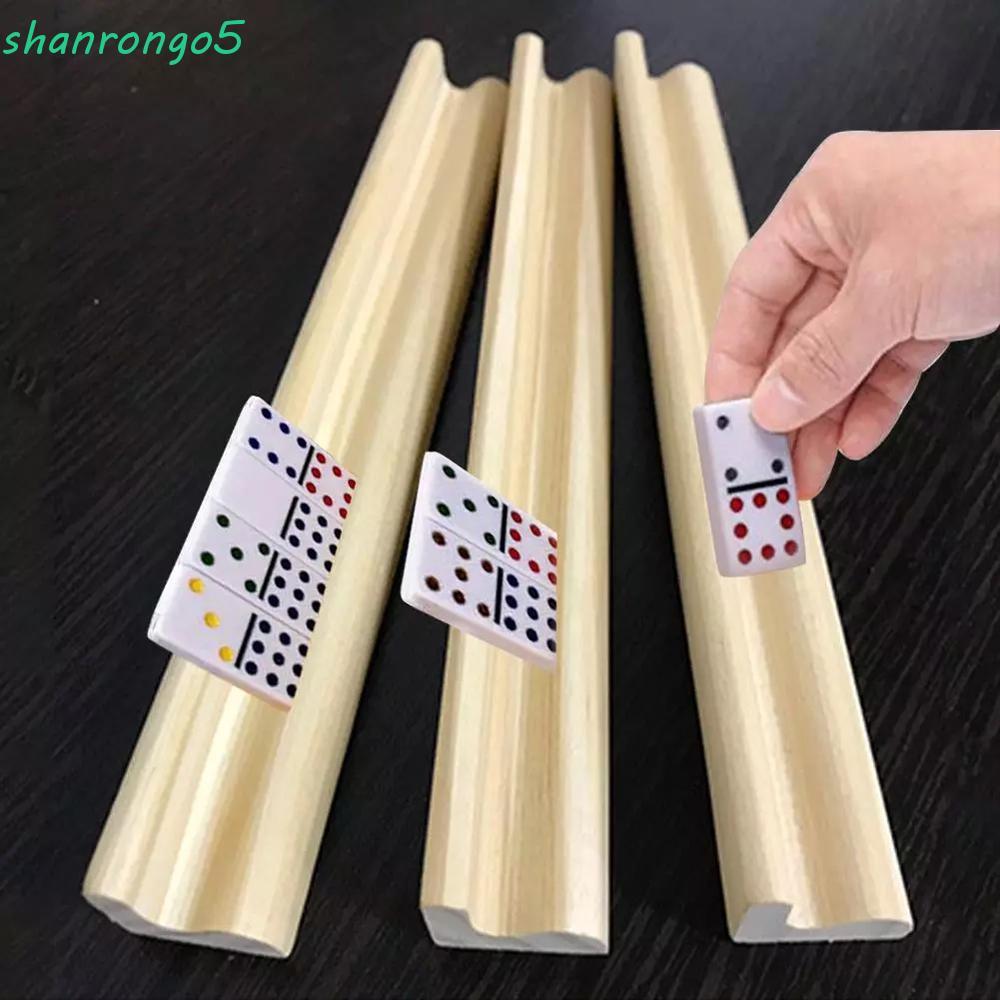 ZONAL Domino Holders Wood Mahjong Domino Games 4 Racks Adult Domino Trays Holders