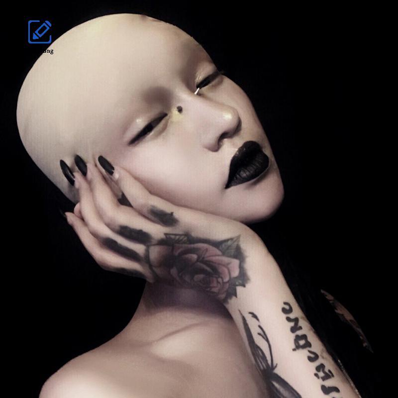 ONew Skinhead หัวล้าน Latex ผิววิกผมหมวกปลอม Unisex Party Hair Care คอสเพลย์ Bng