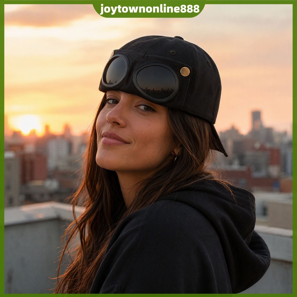 Aviator Goggles หมวกเบสบอล Vintage Streetwear Hip Hop หมวกปรับได้สําหรับผู้ชายผู้หญิง [Joytownonline