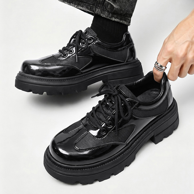 Men Lace-Up Platform Oxford Shoes รองเท้าลําลองทุกวัน