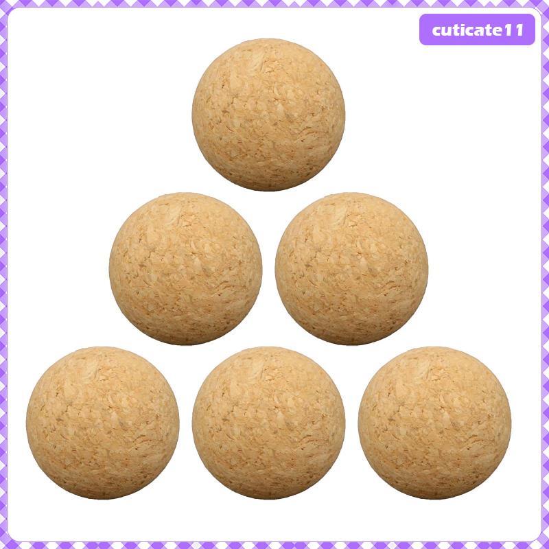 [Cuticate1] 6x Table Football Cork Desktop Soccer Wood Foosball Game 36mm Football Machine