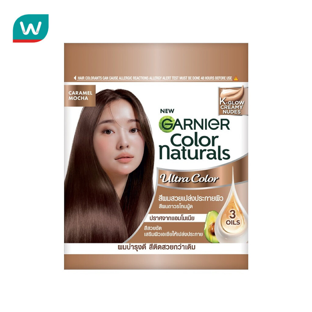 Garnier Color การ์นิเย่ คัลเลอร์ แนทเชอรัลส์ เค-โกลว์ ครีมมี่ นู้ด คาราเมล ม็อคค่า