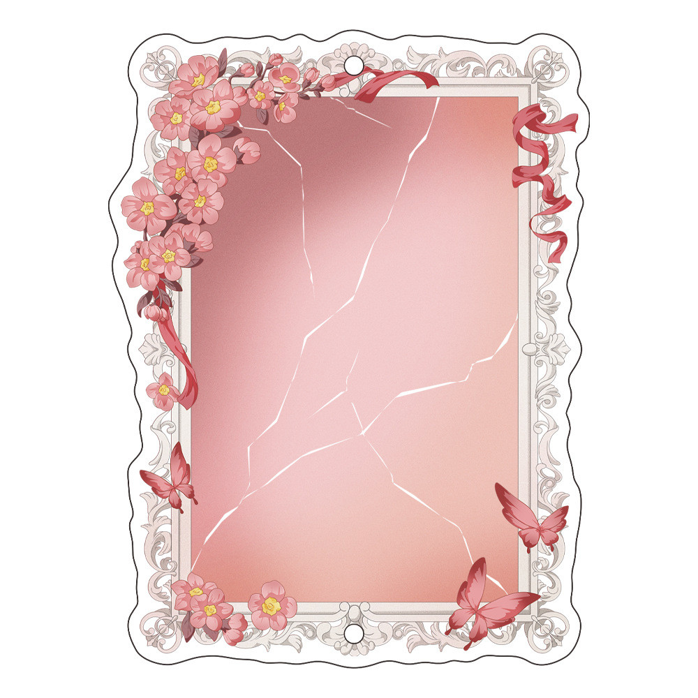 Snail Meow Valley Beauty Mirror กรอบการ์ดขนาดเล็กดอกไม้ผีเสื้อ Valley Beauty Storage Badge ฐานขาตั้ง