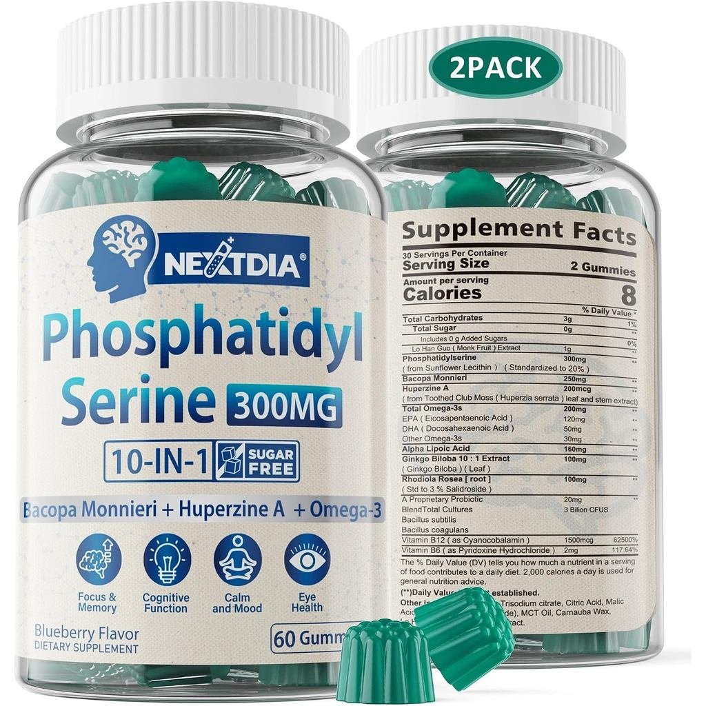 Phosphatidylserine + Algae Omega 3 Bacopa Monnieri Huperzine A