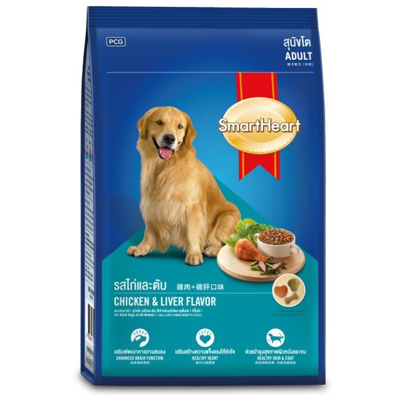 สมาร์ทฮาร์ทอาหารสุนัขโตรสไก่และตับ 3กก. Smart Heart Adult Chicken and Liver 3kg.