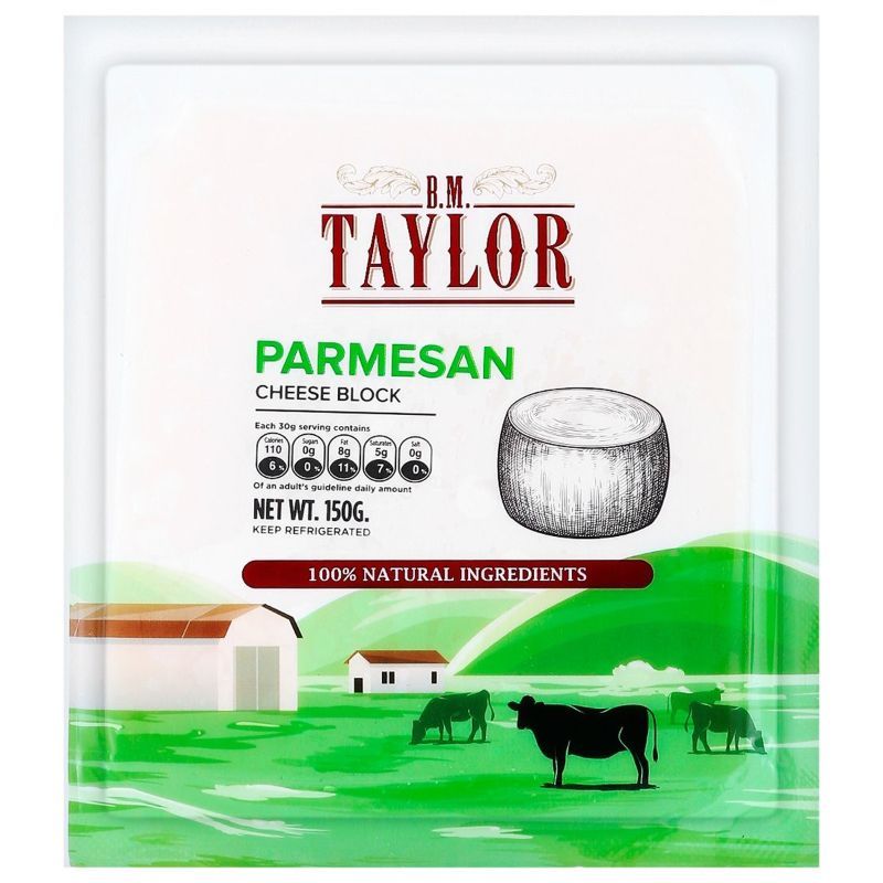 บีเอ็มเทลเล่อร์พาร์เมซานชีสบล็อค 150กรัม B.M. Taylor Parmesan Cheese Block 150g.