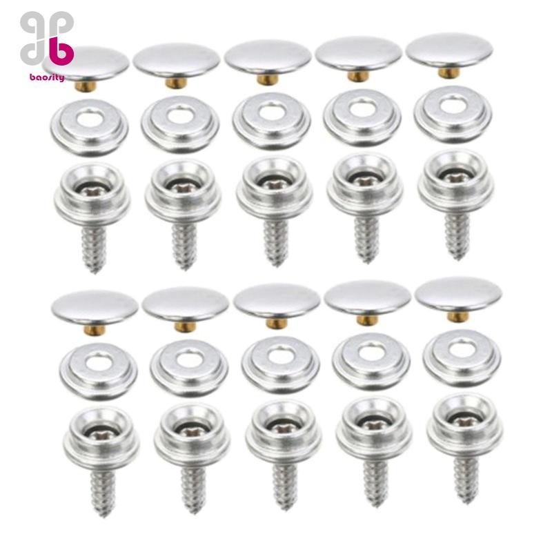 Baosity Metal Snaps Buttons Canvas Snaps Set DIY Heavy Duty Snaps Set กดปุ่มสําหรับเสื้อผ้าปุ่มกดที่