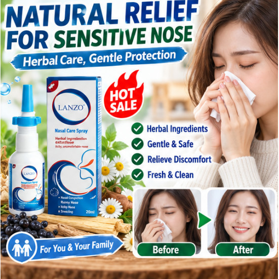 Fresh LANZF Nose Spray Nasal Care Gentle Cleansing Herbal Extract สเปรย์ทําความสะอาดจมูกแบบพกพา