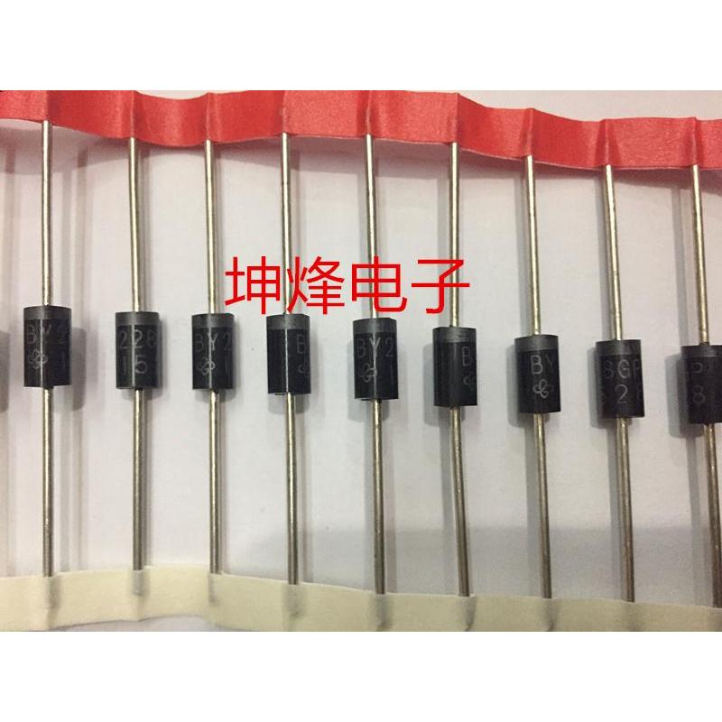 ((10 ชิ้น) ยี่ห้อใหม่ BY228 BY228GP Quick Recovery Rectifier Diode 3A/1500V DO-201AD