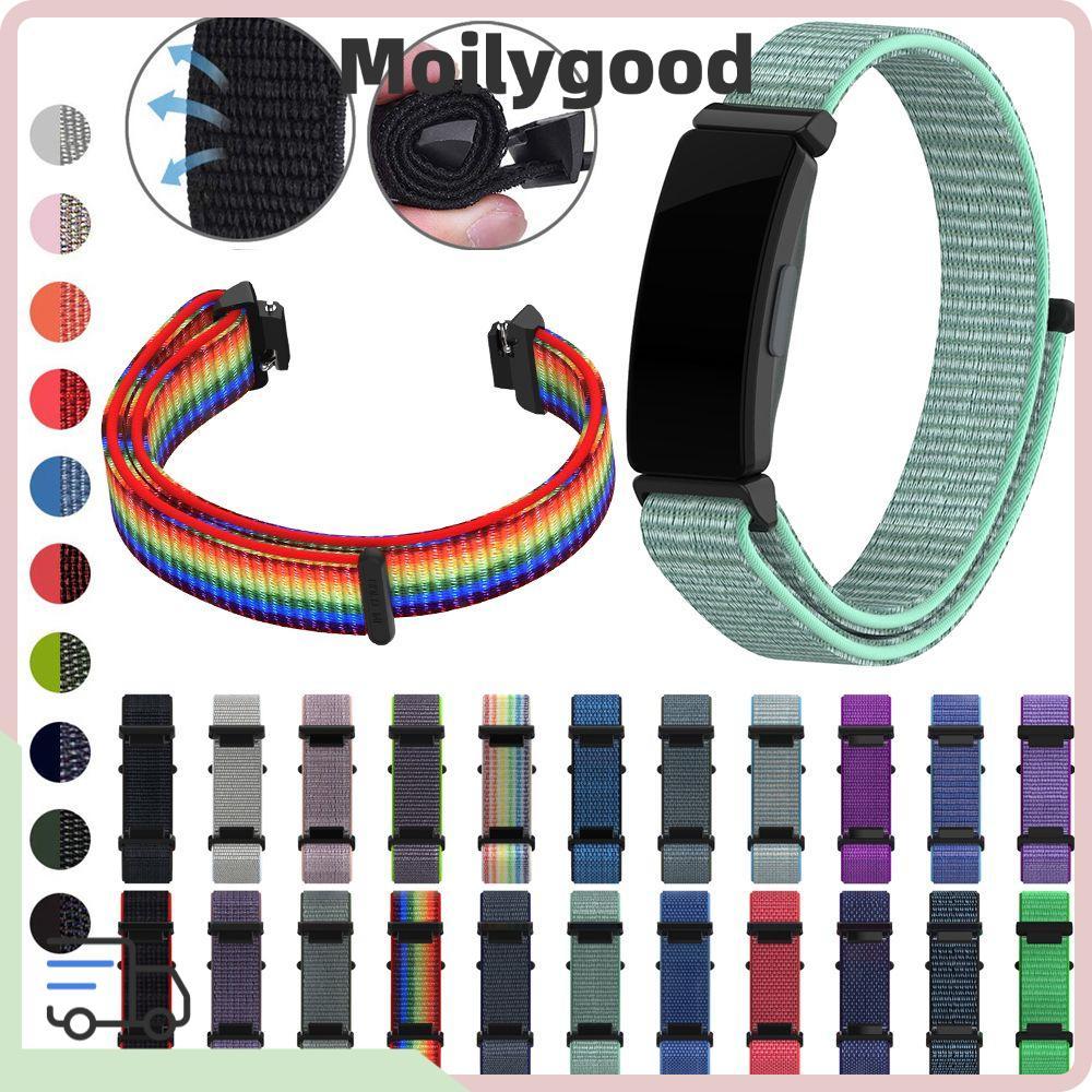MOILYTH สายนาฬิกา Fitness Tracker Magic Tape สายรัดข้อมือกีฬาสําหรับ Fitbit Inspire HR