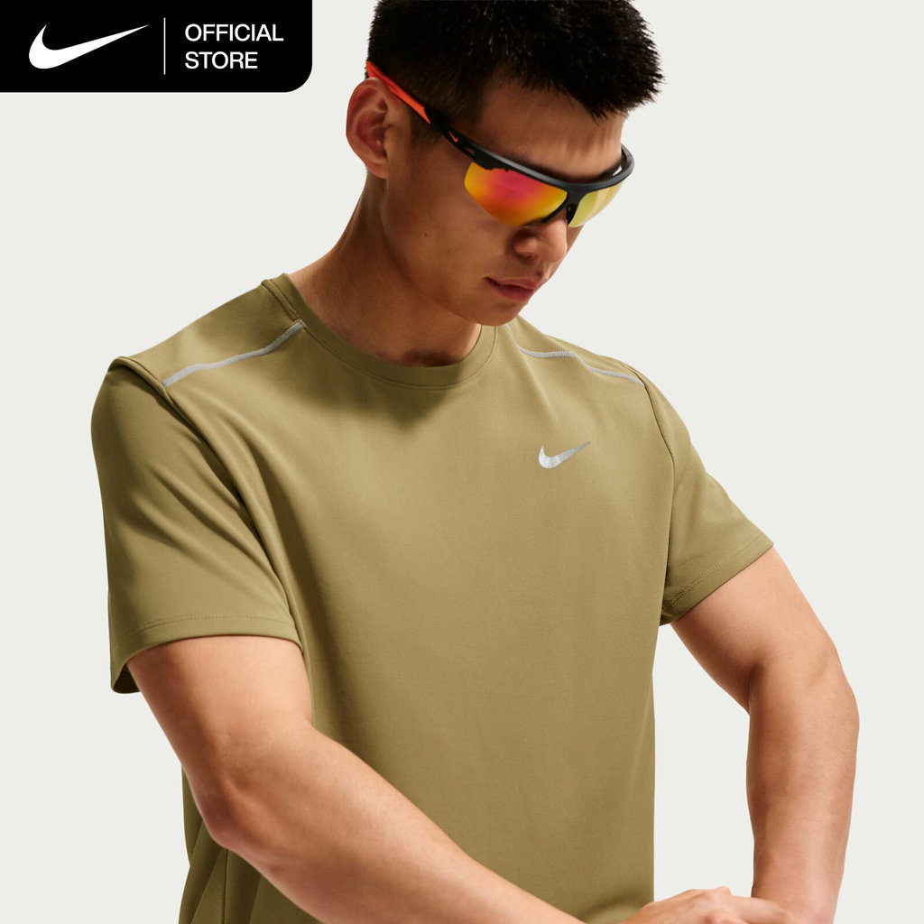 NIKE تيشيرت جري رجالي Miler Dri-FIT بحماية UV — بني — صورة 3