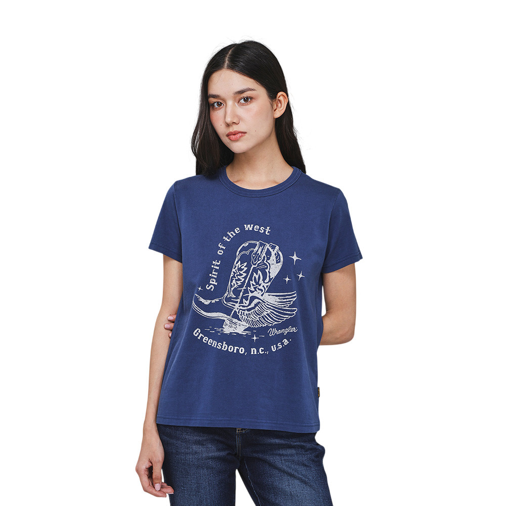 WRANGLER เสื้อยืดแขนสั้นผู้หญิง คอลเลคชั่น Beyond Indigo รุ่น WR S426WTSSN28 - สีกรมท่า — صورة 2