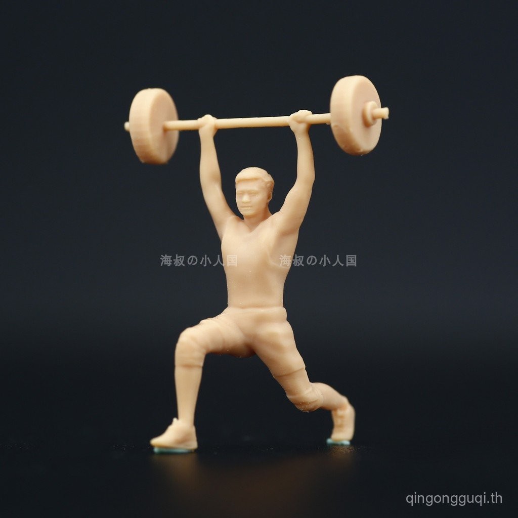 ล218 ยกน้ําหนักนักกีฬาฟิตเนส 1/64 ตุ๊กตาเครื่องประดับรูป 1/87 ขนาดเล็กเรซิ่นคนร้าย Rh9ส